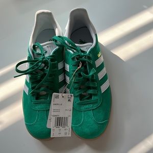 Green adidas gazelle